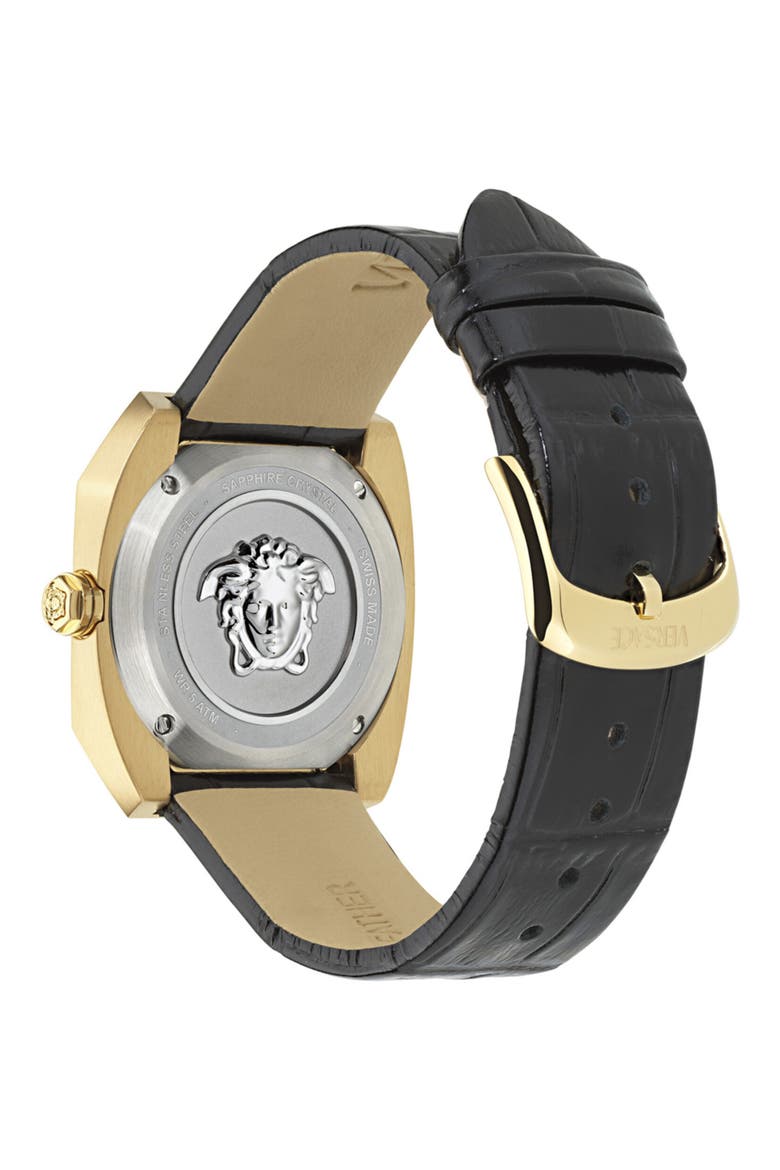 Ren Leather Strap Watch, 35mm x 37mm, Alternate, color, GOLD