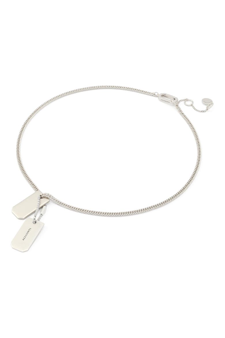 Dog Tag Pendant Necklace, Alternate, color, WARM SILVER