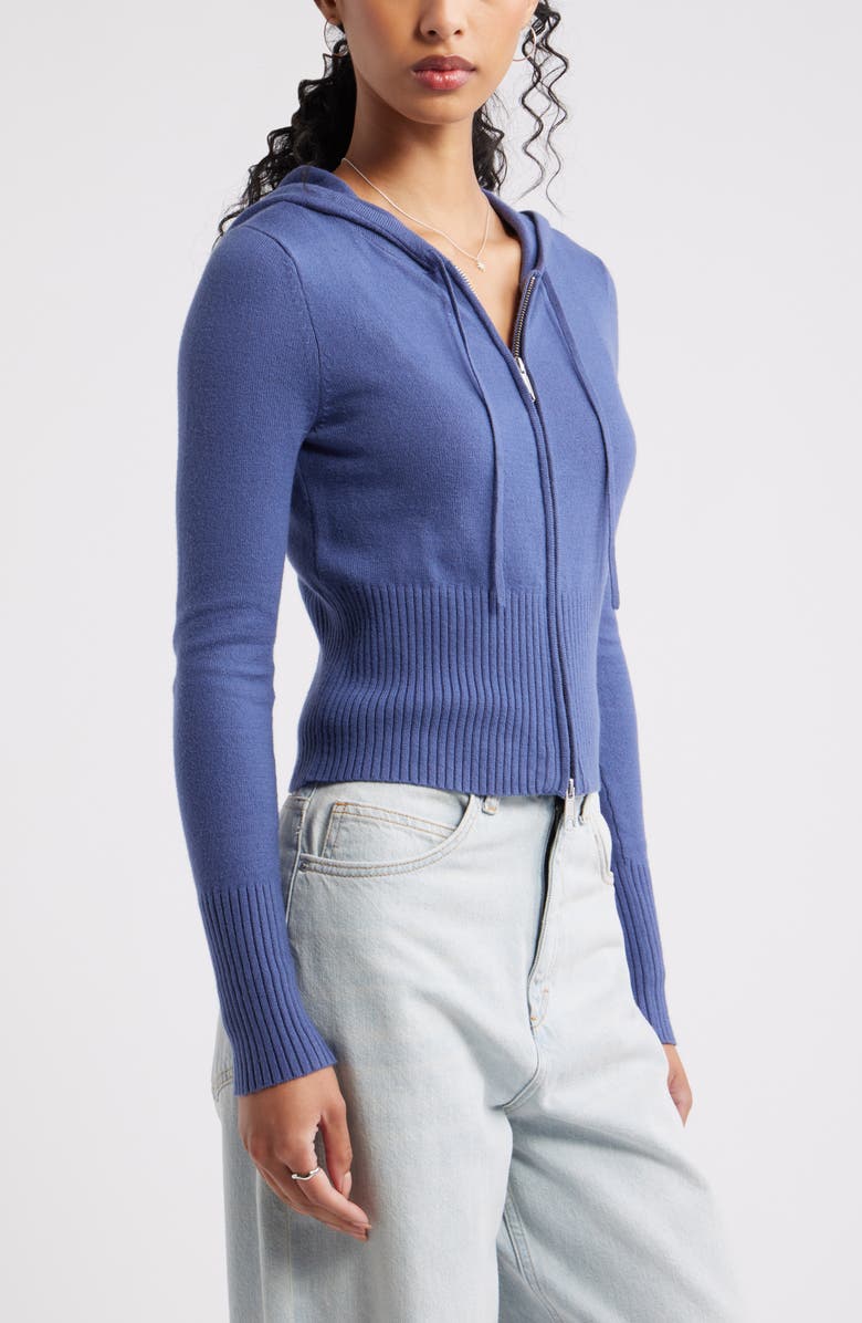 BP. Fitted Cotton Blend Hoodie, Alternate, color, Blue Indigo