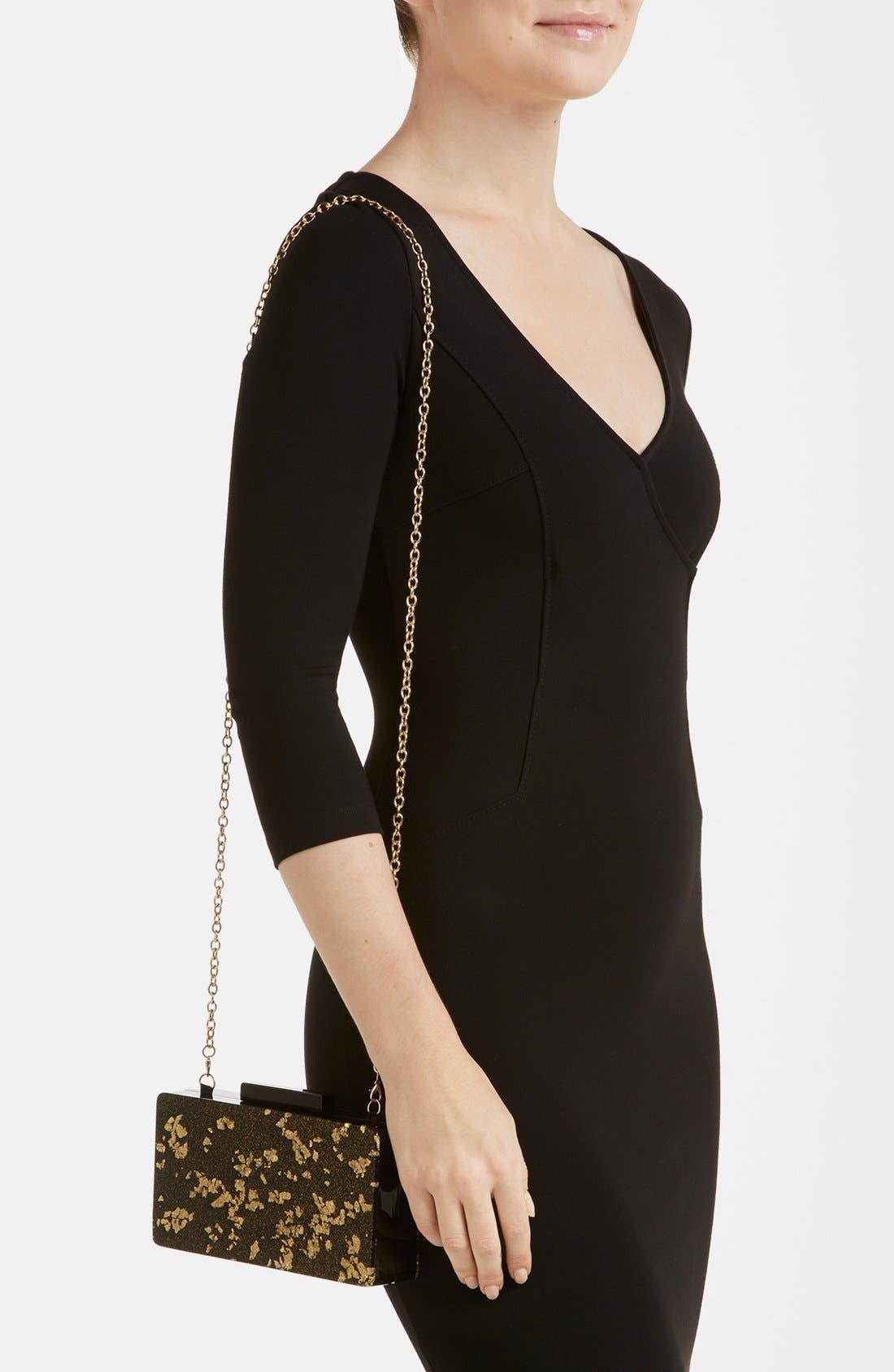 'Glimmer' Resin Clutch, Alternate, color, BLACK/ GOLD