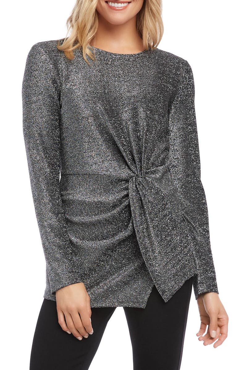Karen Kane Shimmer Twist Front Top, Main, color, 