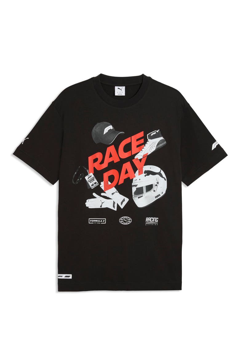 F1 Race Day Graphic T-Shirt, Alternate, color, PUMA BLACK