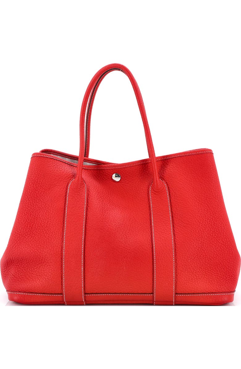 Pre-Owned Hermes Garden Party Tote Leather 36, Main, color, Rouge Casaque