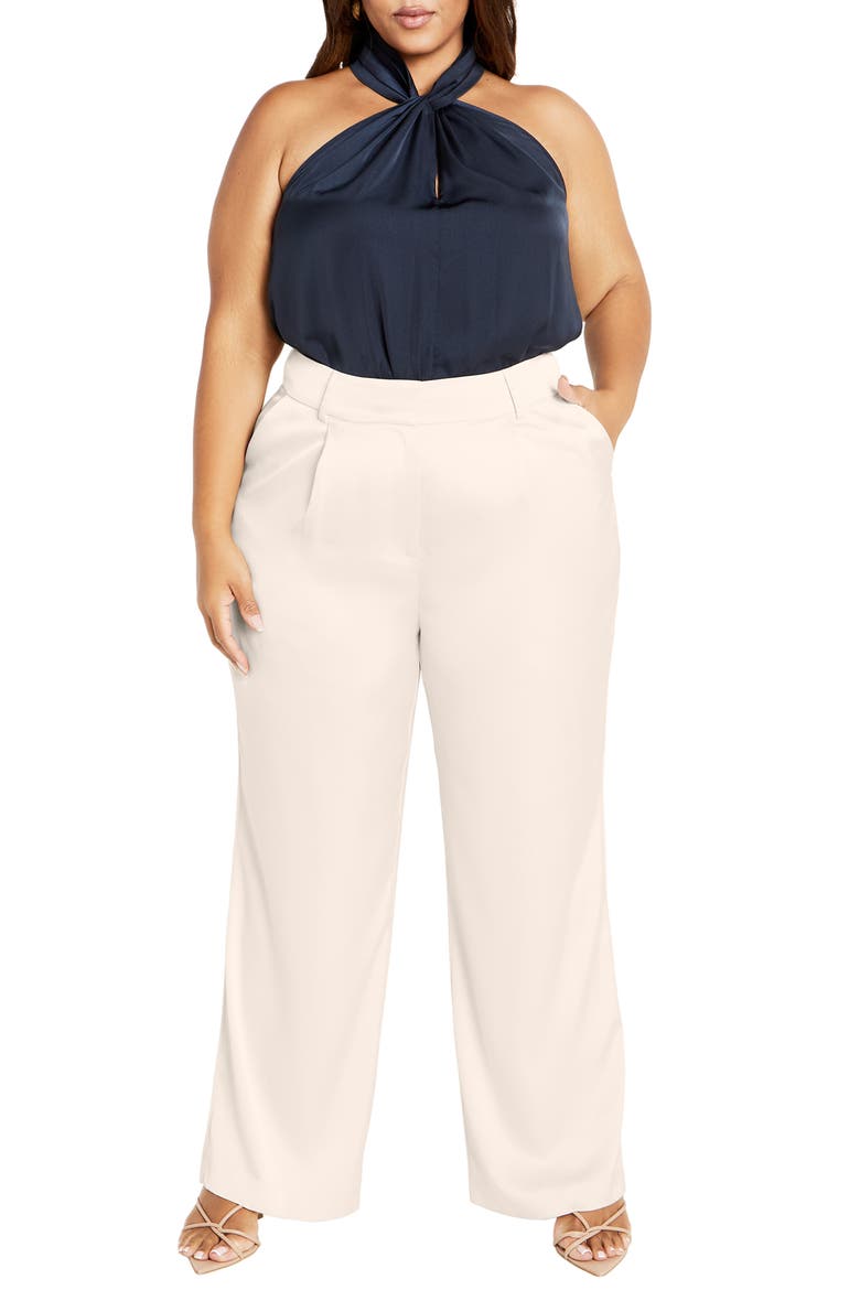 Rylie Wide Leg Satin Pants, Alternate, color, OAT