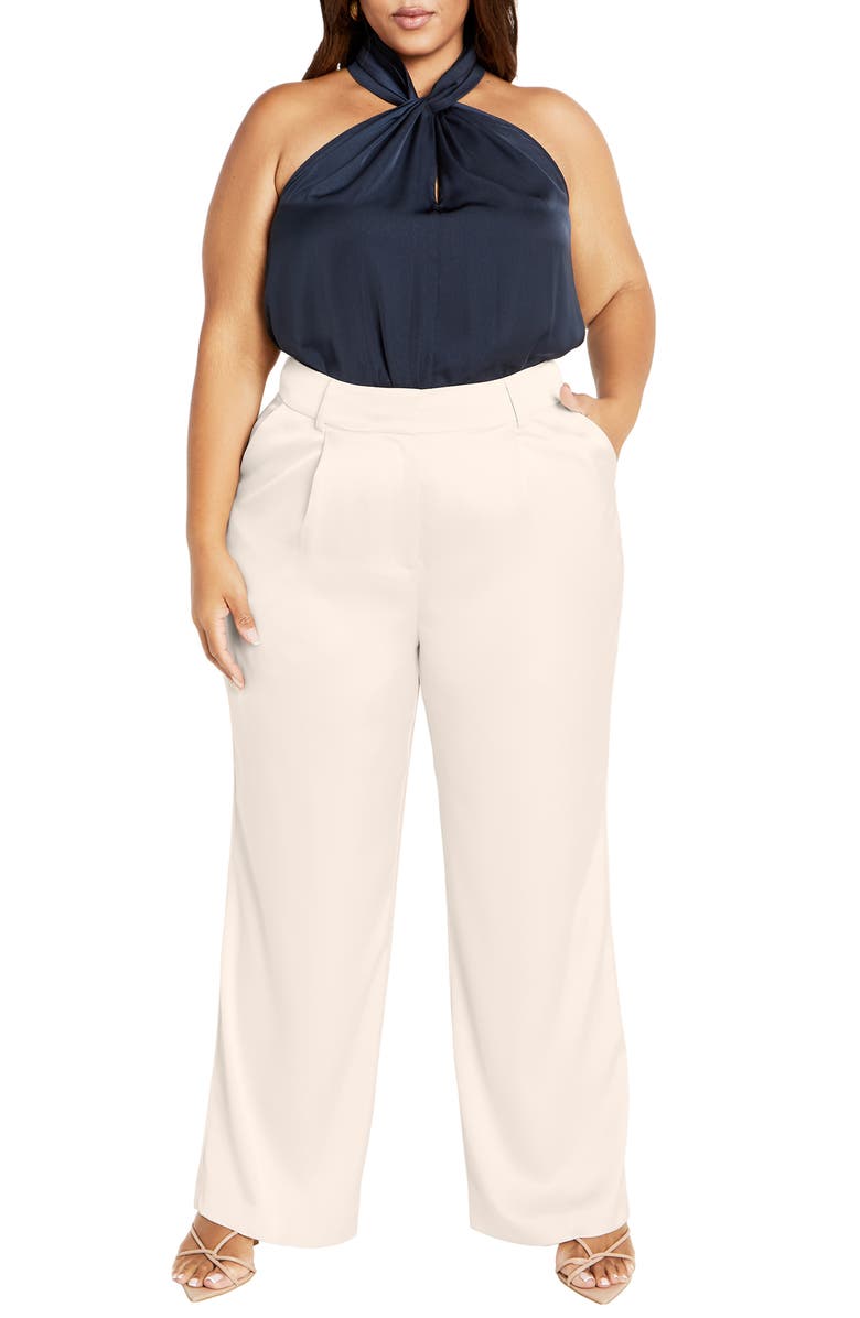 City Chic Rylie Wide Leg Satin Pants, Alternate, color, 
