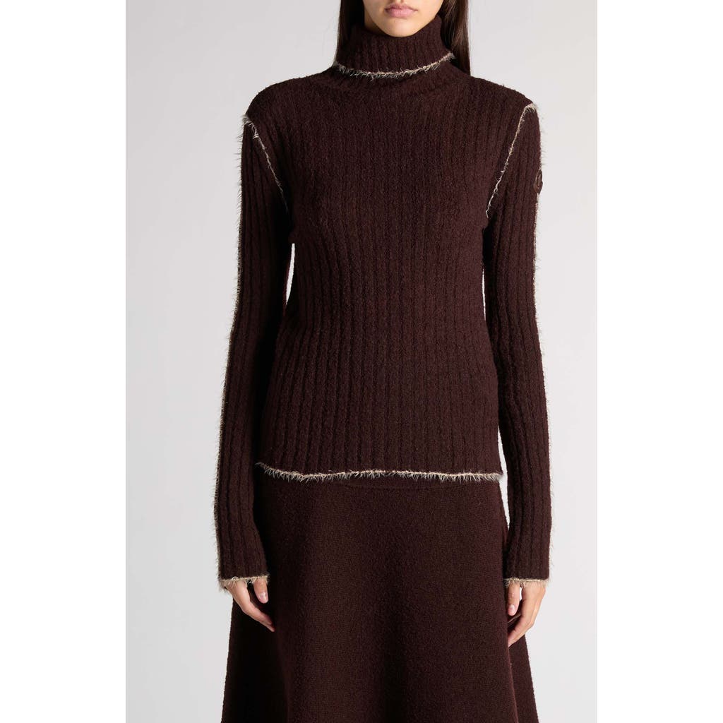 Moncler Virgin Wool Turtleneck Sweater in Brown at Nordstrom, Size Small