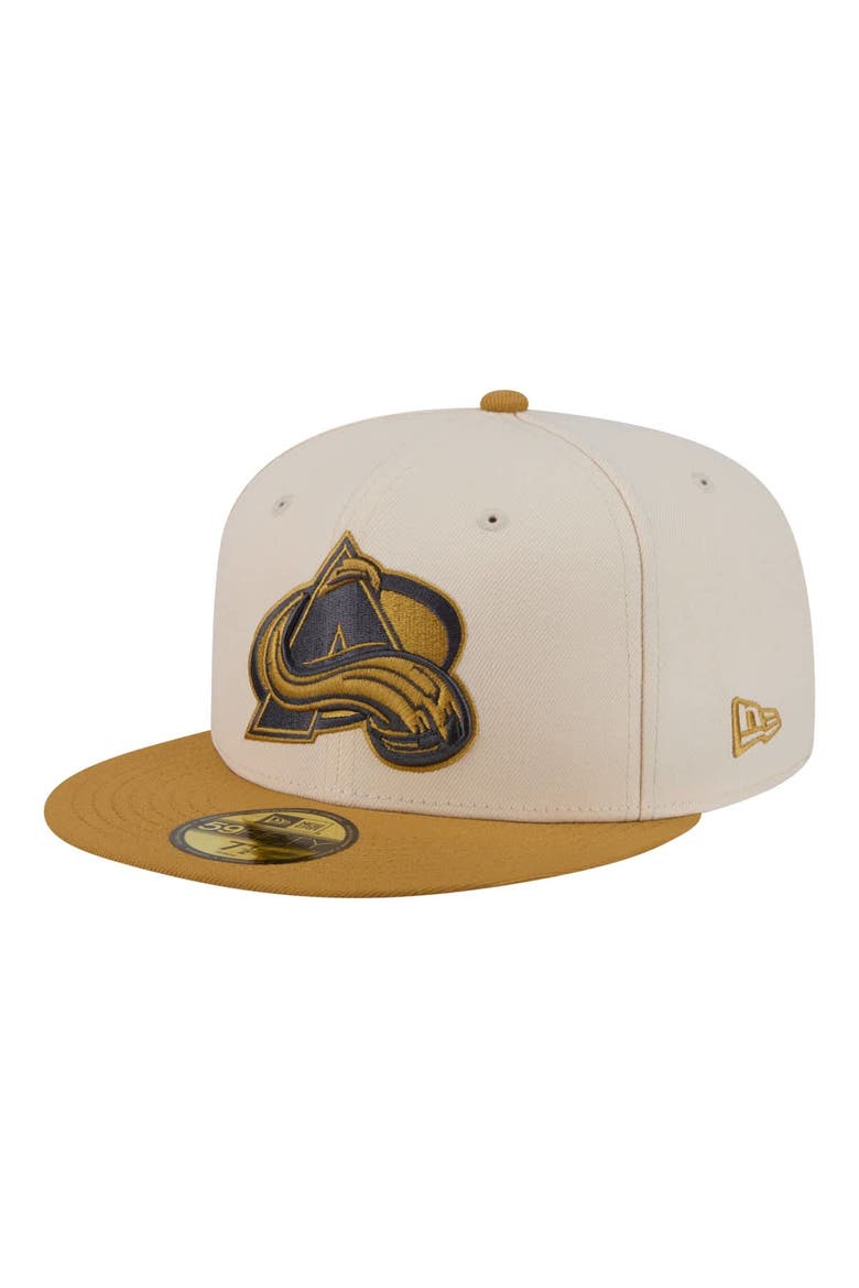 Men's New Era  Cream/Tan Colorado Avalanche Colorpack Two-Tone 59FIFTY Fitted Hat, Main, color, Cream