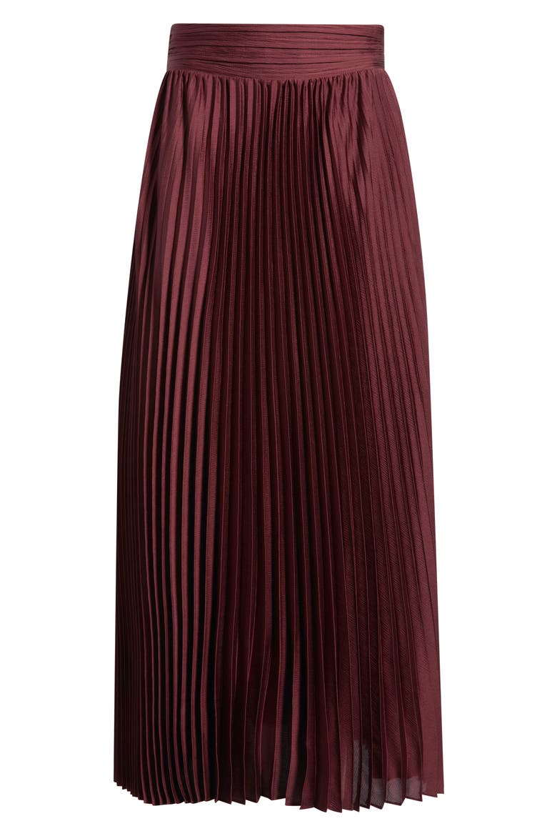 Ayla Pleated Maxi Skirt, Alternate, color, NOIR BERRY
