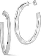 GLAZE JEWELRY Wavy Oval Hoop Earrings