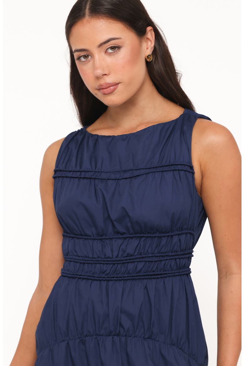 Fern Smocked Midi Dress, Alternate, color, NAVY BLUE
