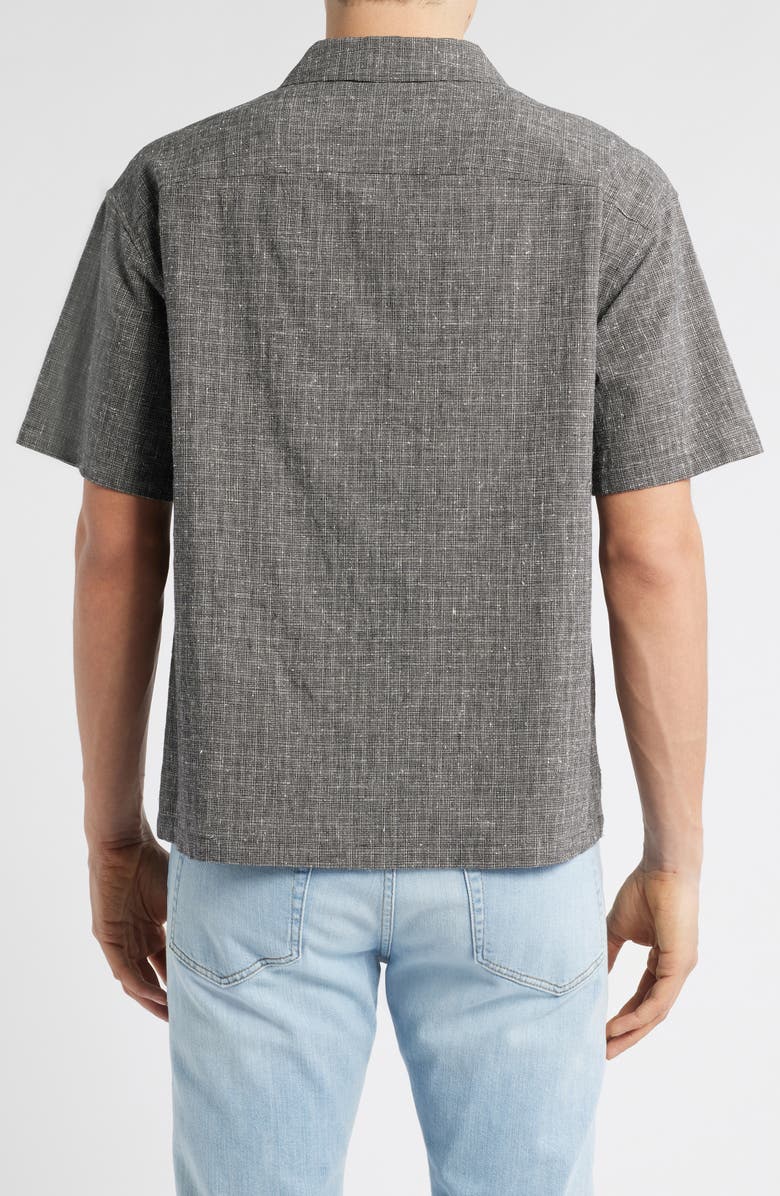 FRAME Textured Short Sleeve Button-Up Shirt, Alternate, color, Black Multi