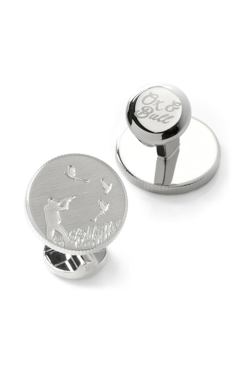 Hunters Cuff Links & Tie Clip Gift Set, Alternate, color, SILVER MULTI
