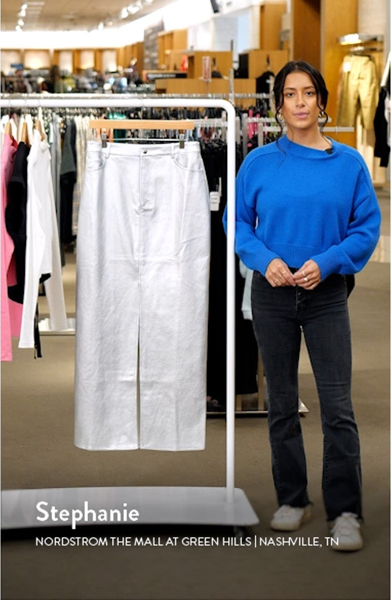 x Jourdan Sloane Rosie Metallic Faux Leather Skirt, sales video thumbnail
