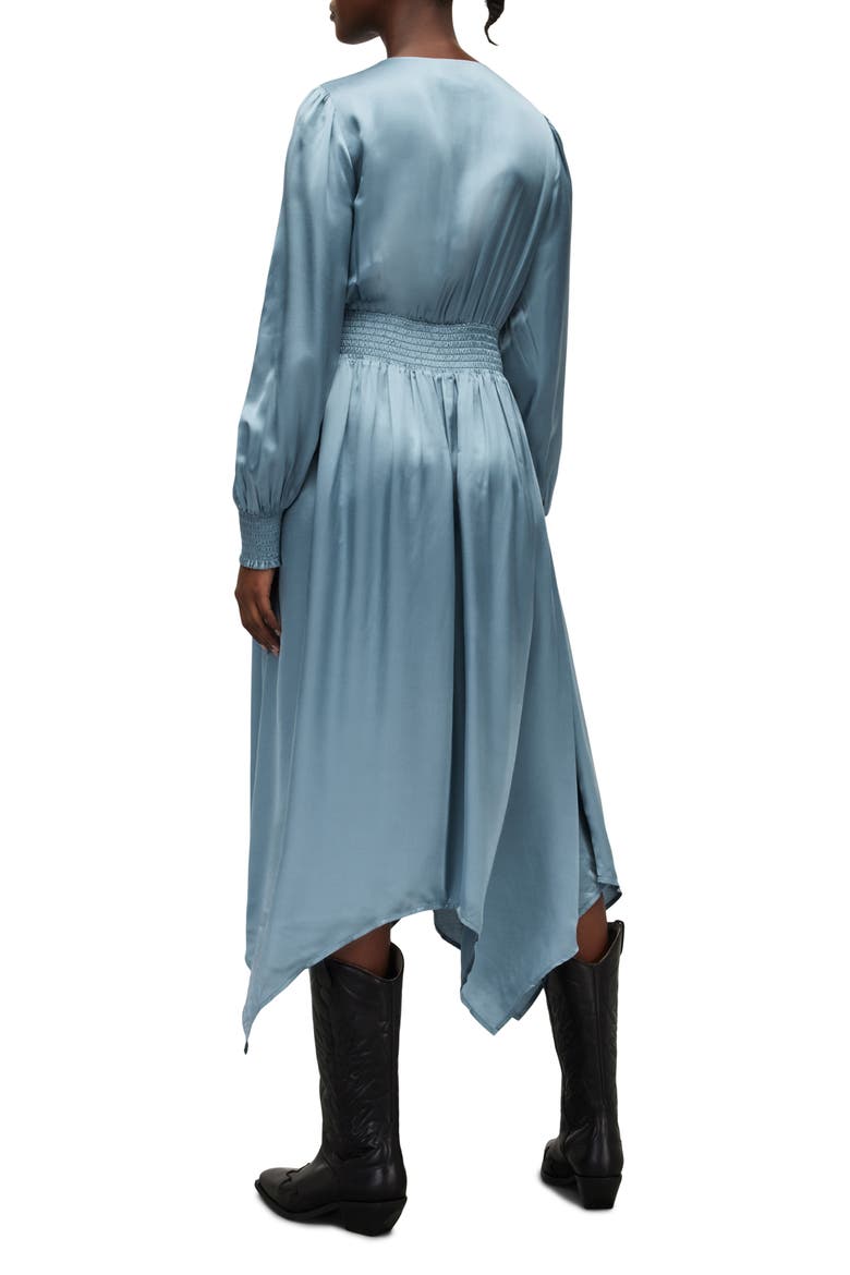 Estelle Long Sleeve Asymmetric Hem Dress, Alternate, color, BLUE SLATE