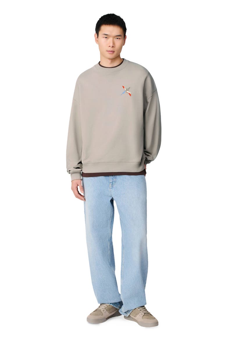 Micro Bee Bird Sweatshirt, Main, color, Stone
