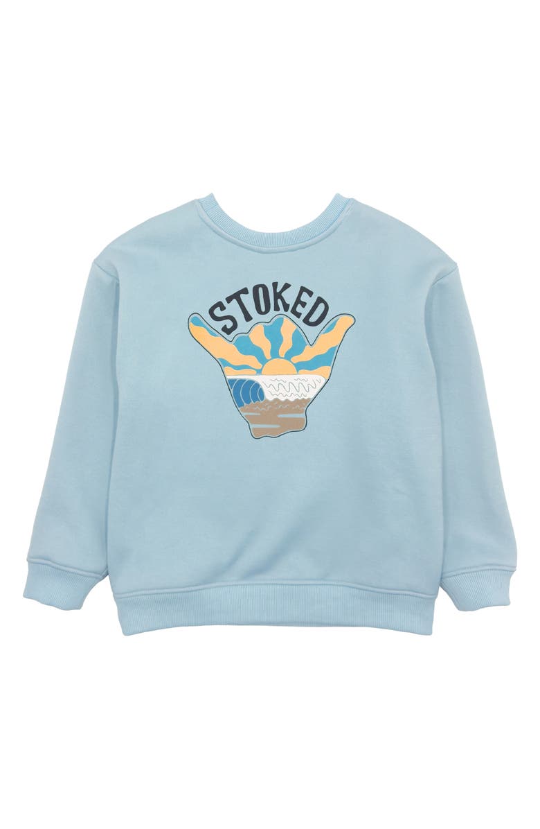Feather 4 Arrow Kids' Ryder Stoked Oversize Crewneck Sweatshirt, Alternate, color, Sterling Blue