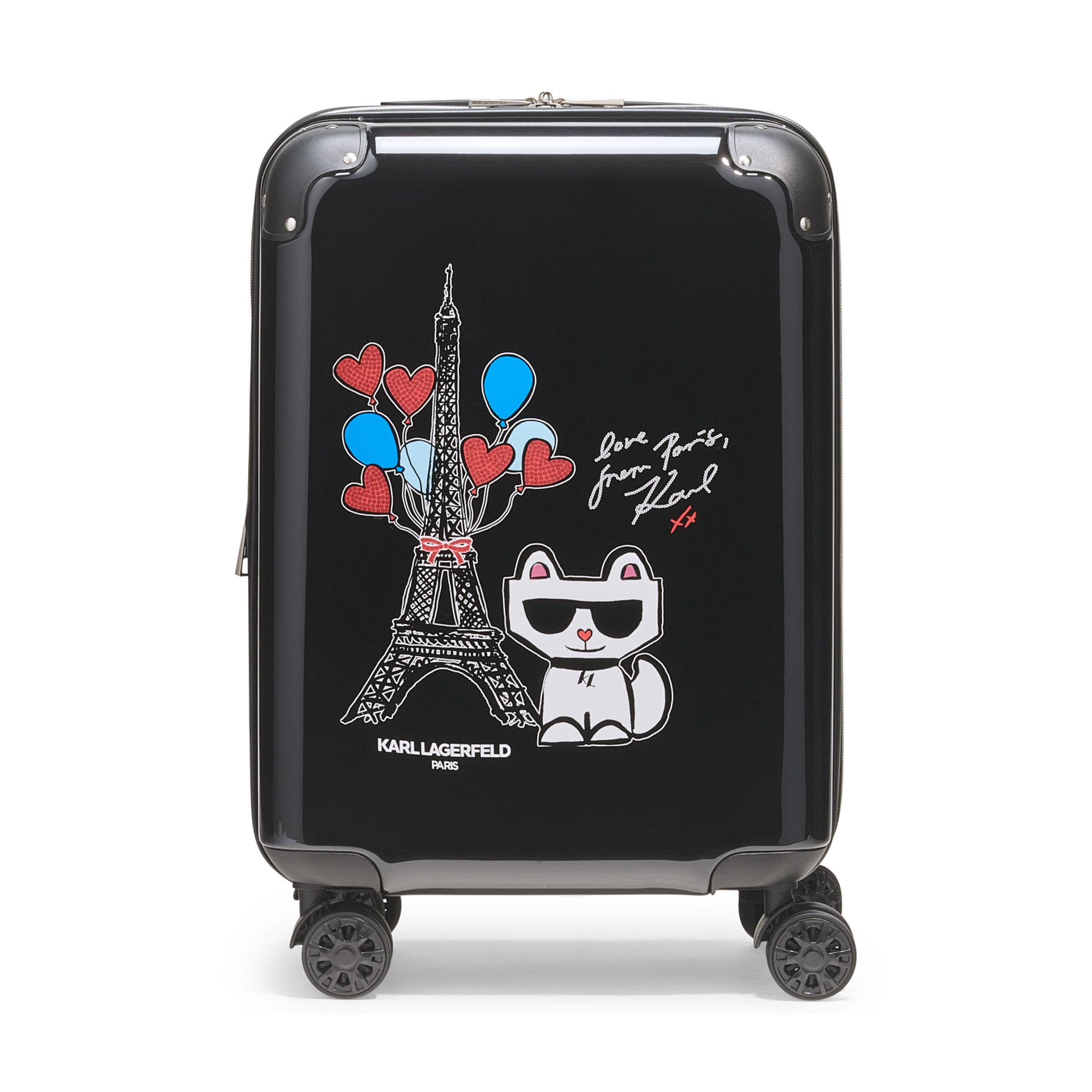 KARL LAGERFELD Up In Paris 21" Carry On Suitcase, Main, color, Black