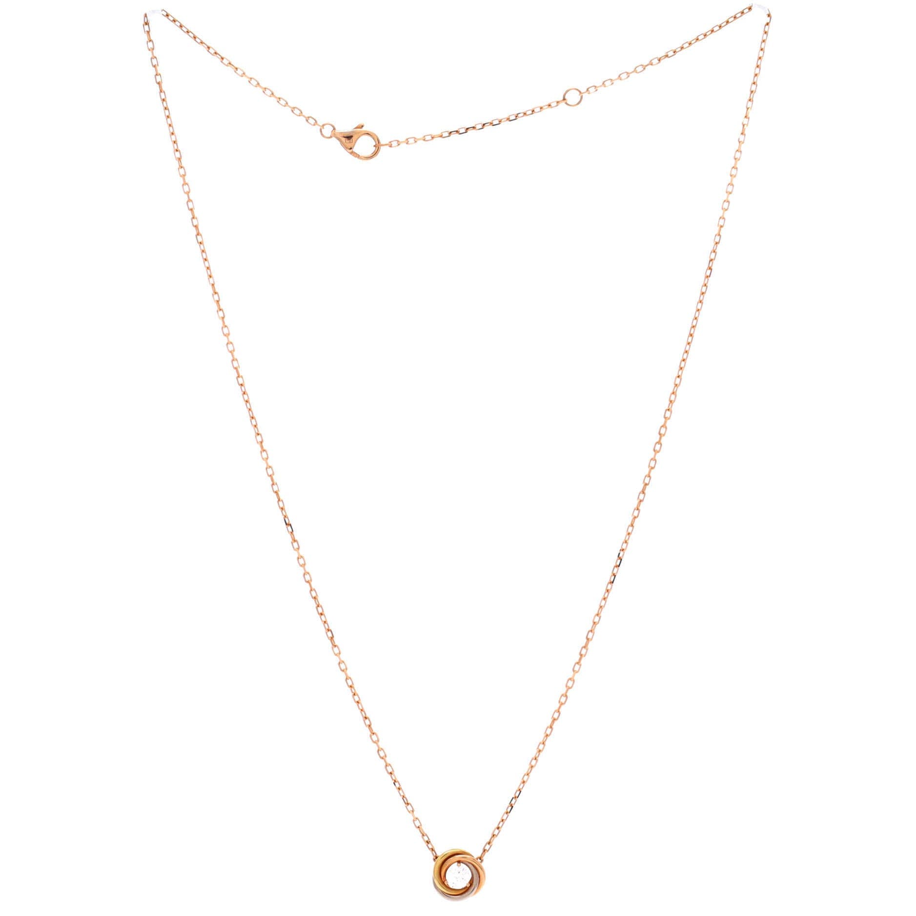 Trinity Diamond Pendant Necklace 18K Tricolor Gold and Diamond, Alternate, color, Metallic Gold