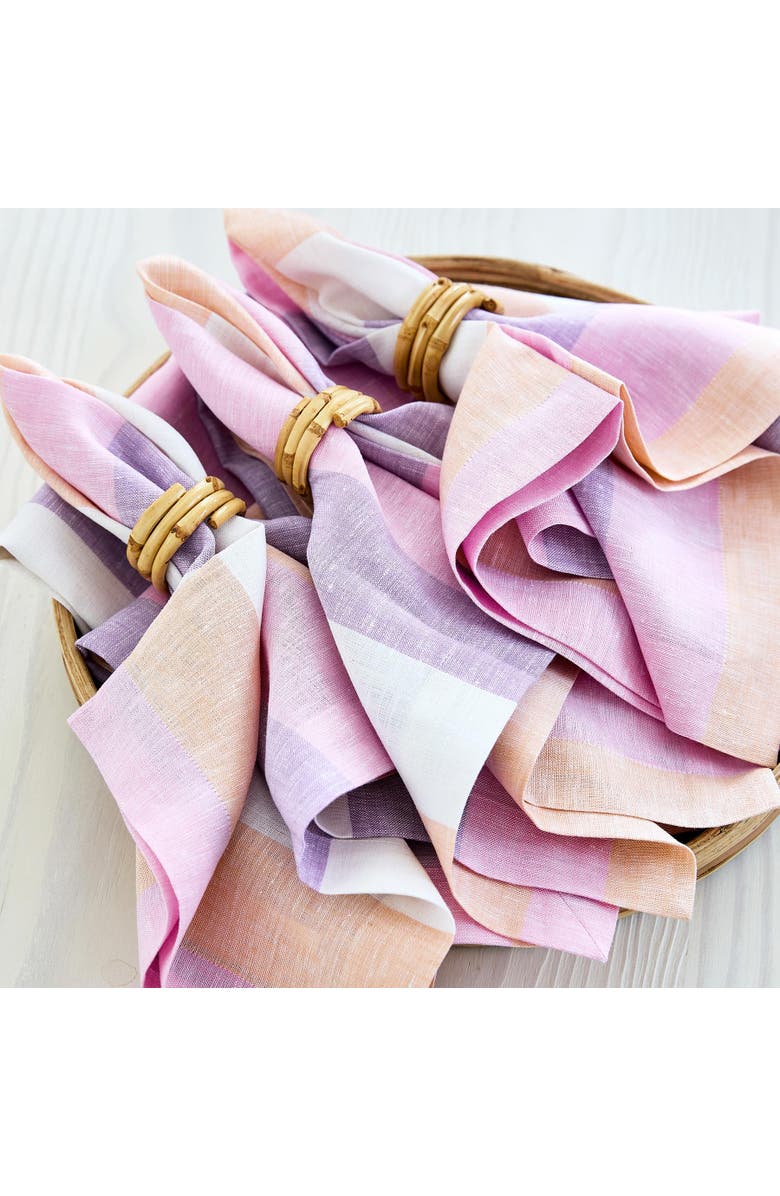 Solino Home Linen Dinner Napkins - Gelato Stripe, 20" x 20" Inch, Alternate, color, Gelato
