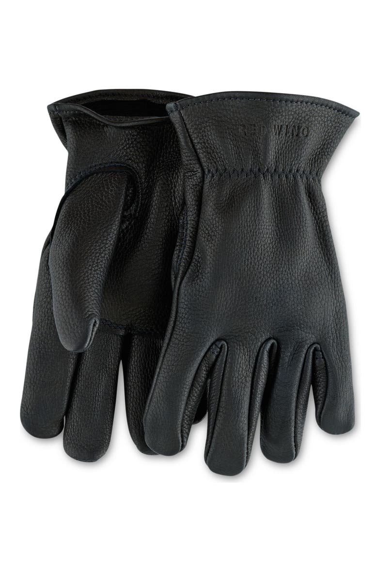 Buckskin Leather Gloves, Alternate, color, BLACK