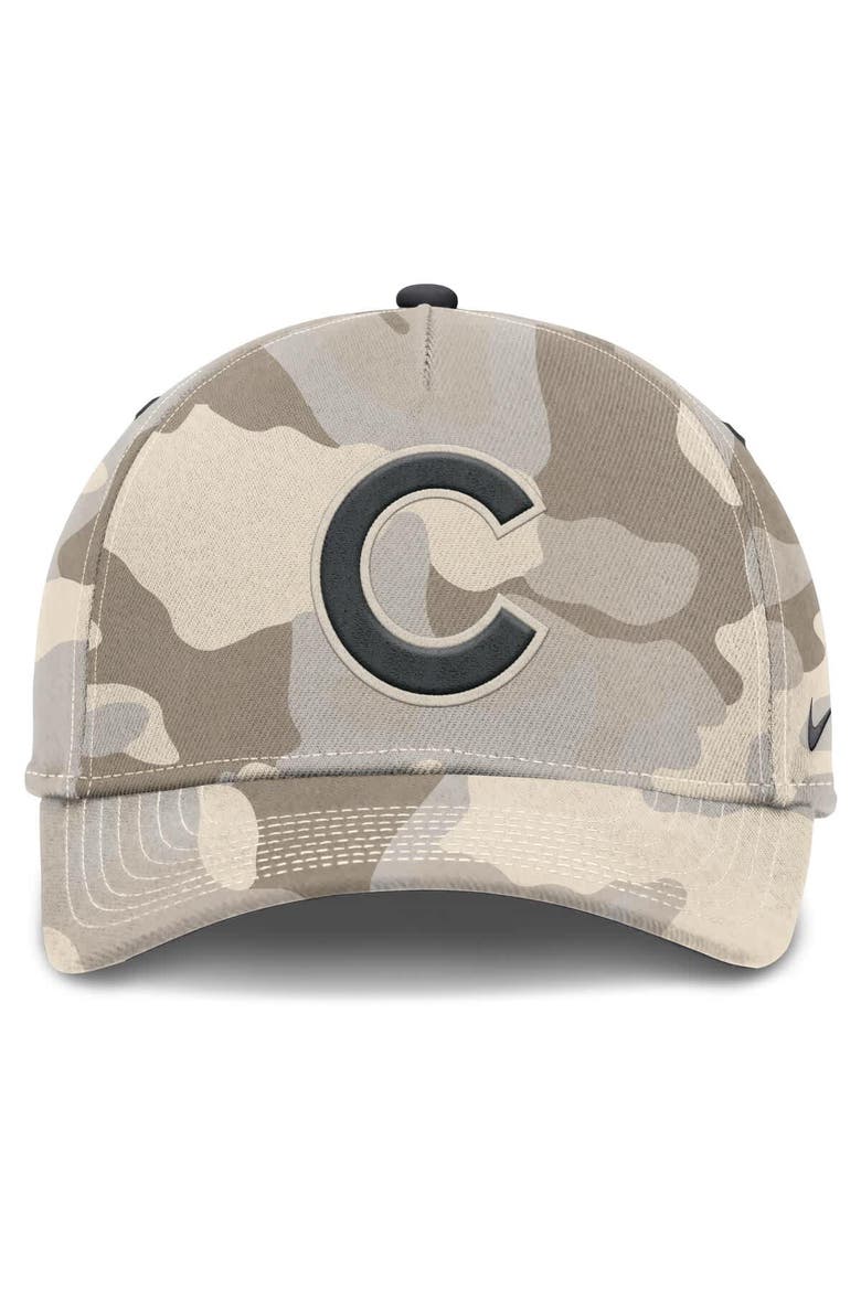 Men's Nike Natural Chicago Cubs Camo Pack Rise Adjustable Hat, Alternate, color, Natural