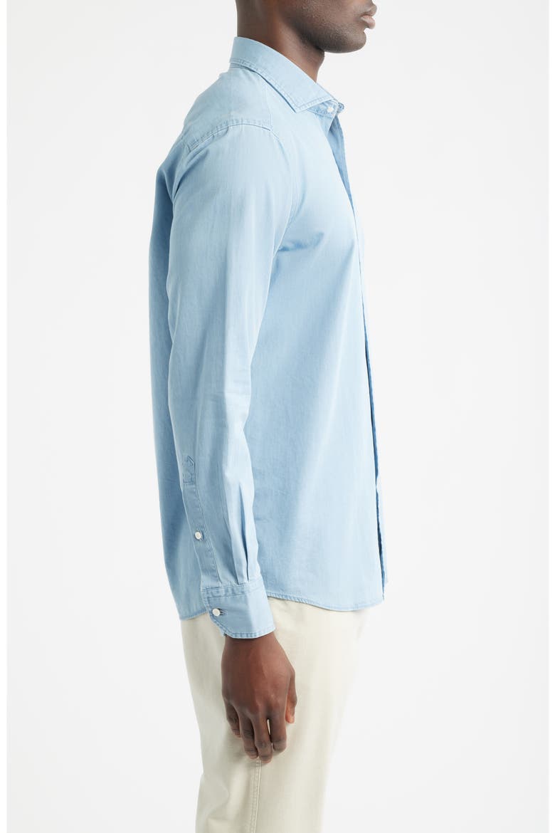 Crown Crafted Elio Cotton Button-Up Shirt, Alternate, color, LIGHT INDIGO