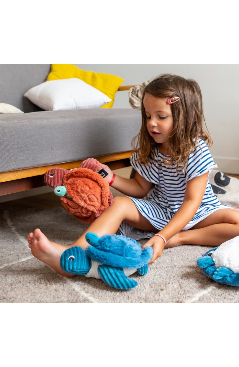 Les Ptipotos Sea Turtle Mom & Her Baby (Medium) - Secret Keeper Plush Toy, Eco-Friendly, Soft & Washable, Alternate, color, Blue