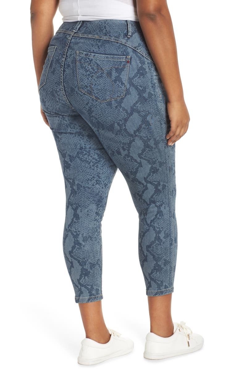 YSJ Snake Print Ankle Skinny Jeans, Alternate, color, 