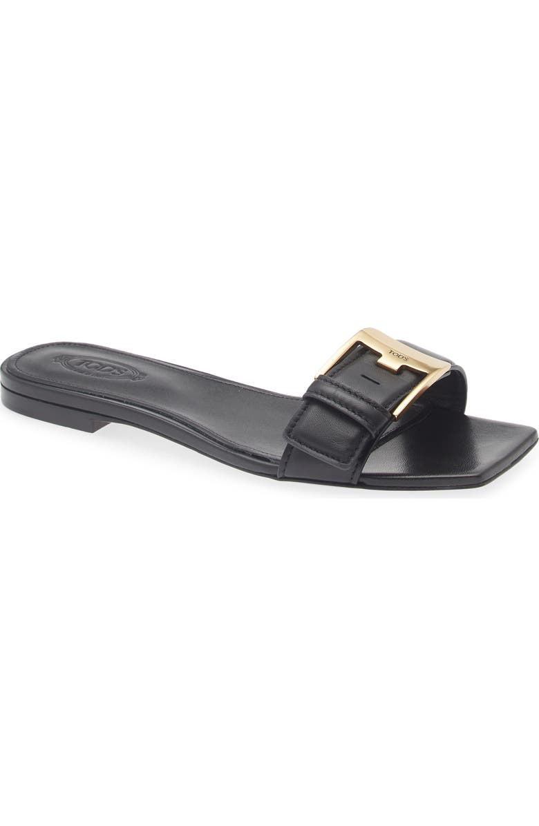 Tod's Buckle Slide Sandal, Main, color, Nero