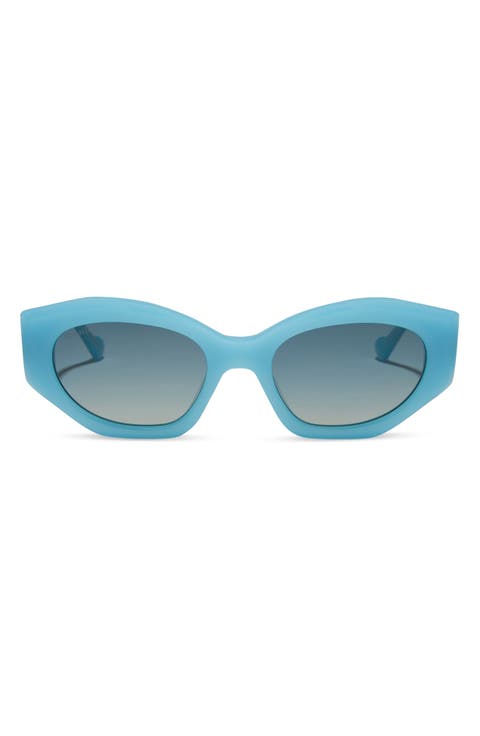52mm Margot Faceted Oval Sunglasses
