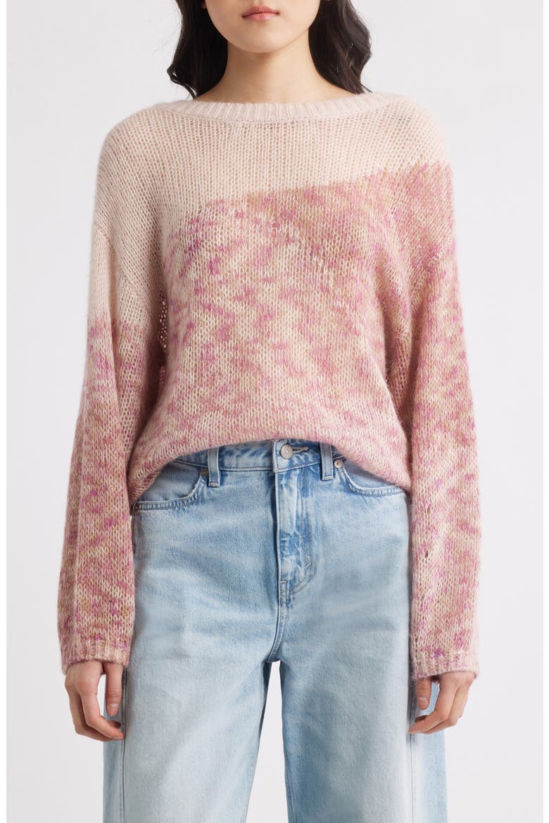 Fargovia Cutout Sweater, Main, color, PINK OMBRE