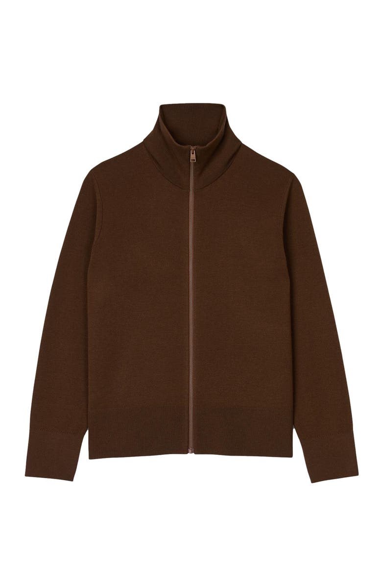 SANDRO Zip-up wool cardigan, Alternate, color, 