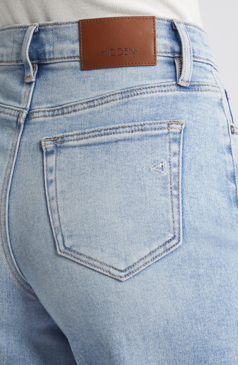 HIDDEN JEANS Ripped High Waist Dad Jeans, Alternate, color, Light Wash