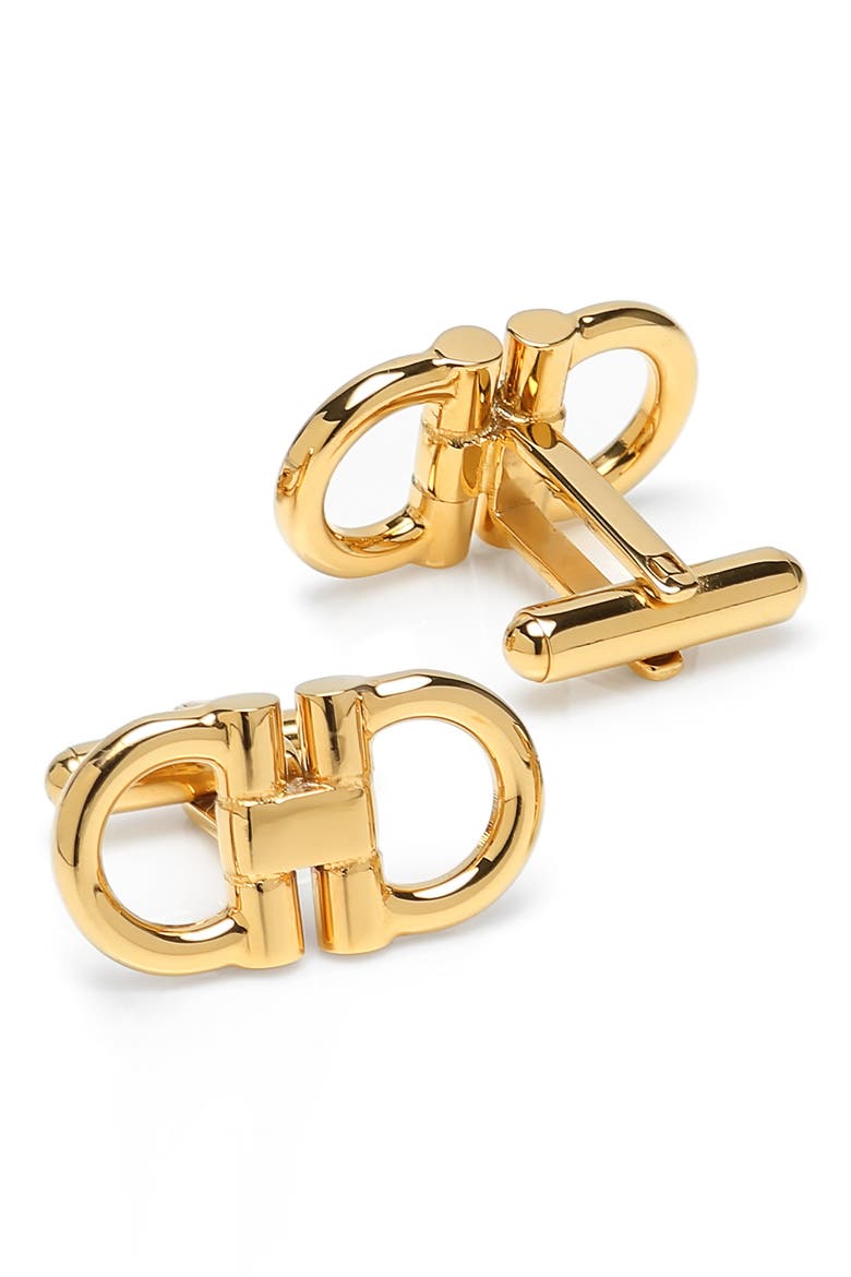 Horse Bit Cuff Links, Alternate, color, GOLD