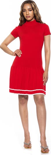 Devika Pleated Knit Dress