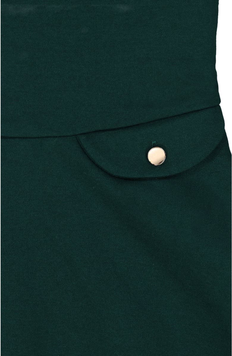 Hope & Henry Baby Girls' Fit and Flare Ponte Dress with Faux Fur, Infant, Alternate, color, Deep Green