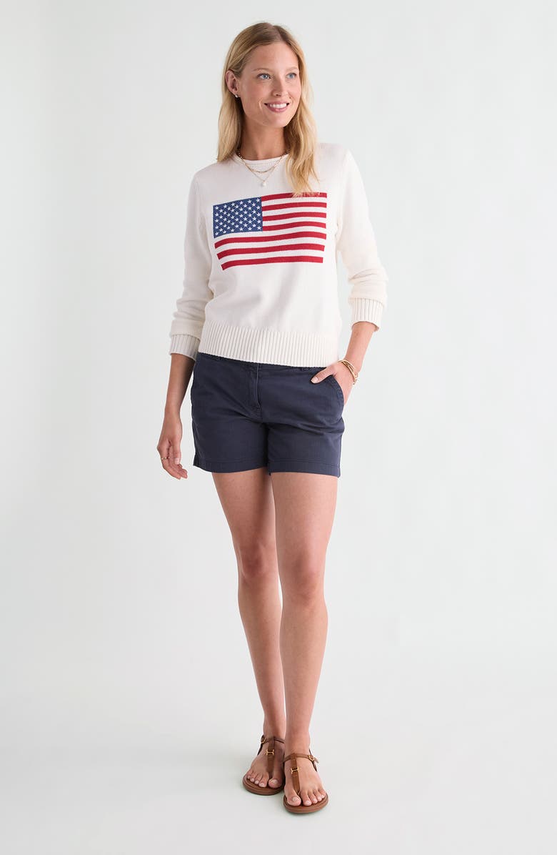 vineyard vines Katie Cotton Americana Rollneck Sweater, Alternate, color, White Cap