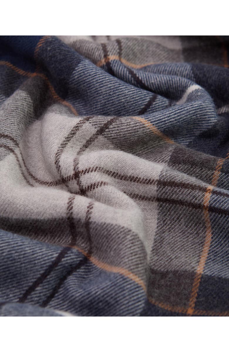 Barbour Galingale Plaid Fringed Scarf, Alternate, color, Grey Midnight Tartan