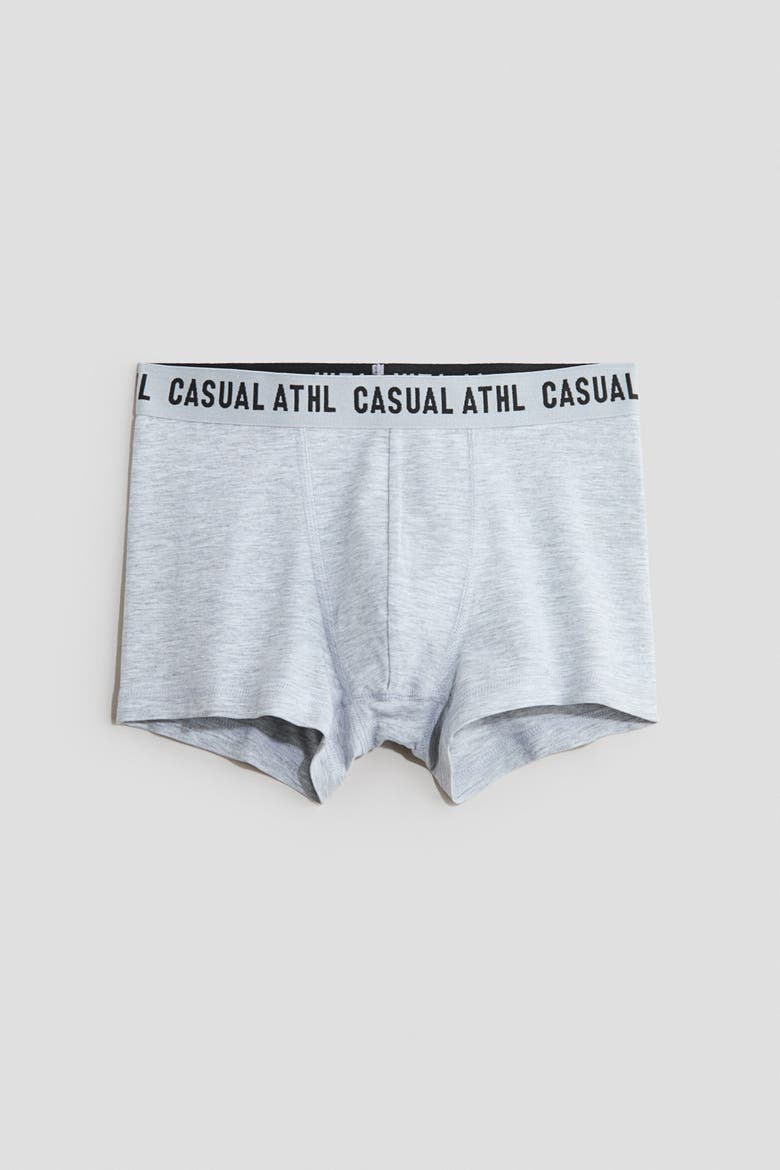 5-pack Cotton Trunks, Alternate, color, Light gray melange/dark gray