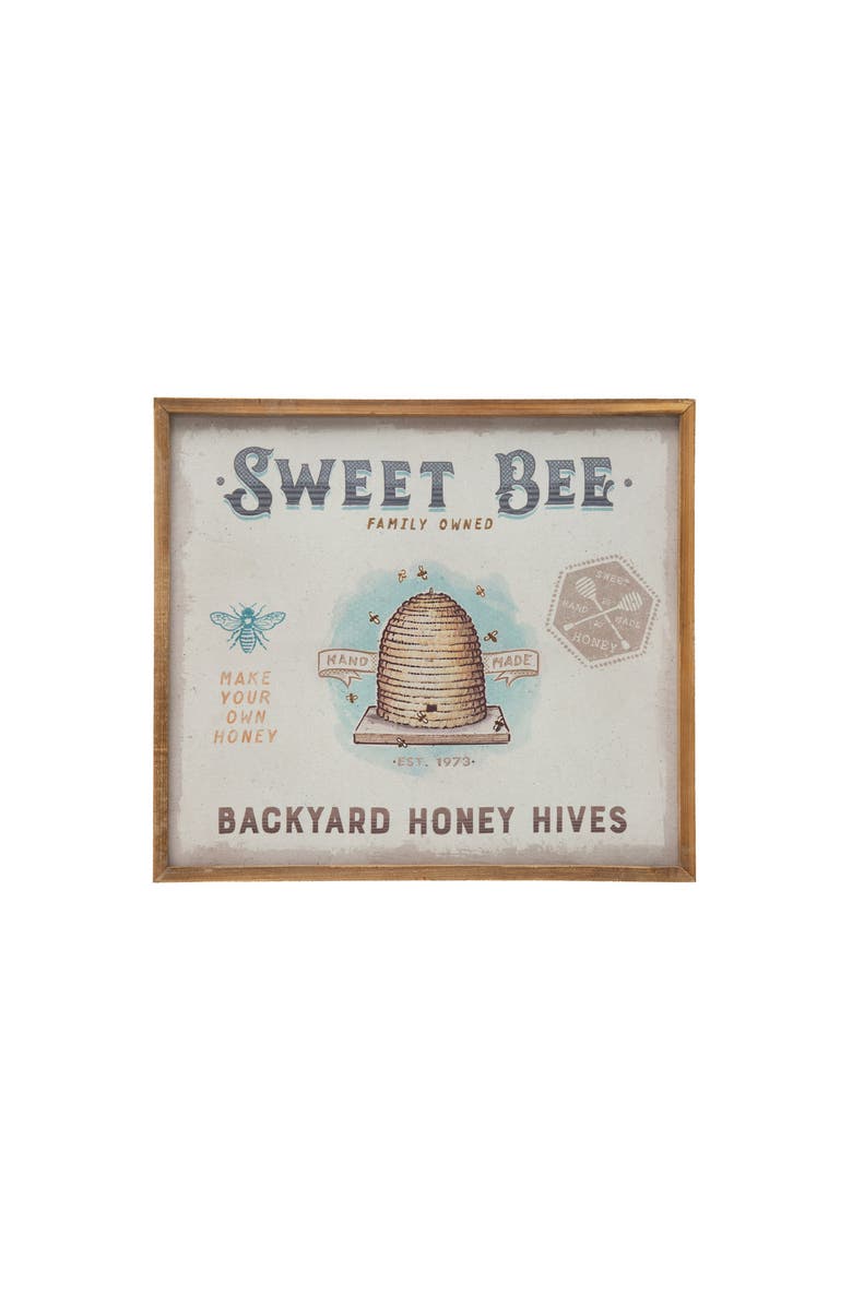 Storied Home Wood Framed Canvas Wall Décor, Main, color, White