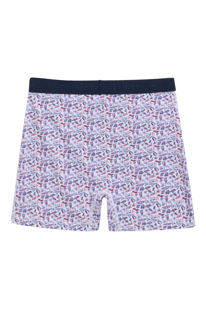 Kids' Stretch Cotton Boxer Briefs, Alternate, color, BEACH DAY - WHITE