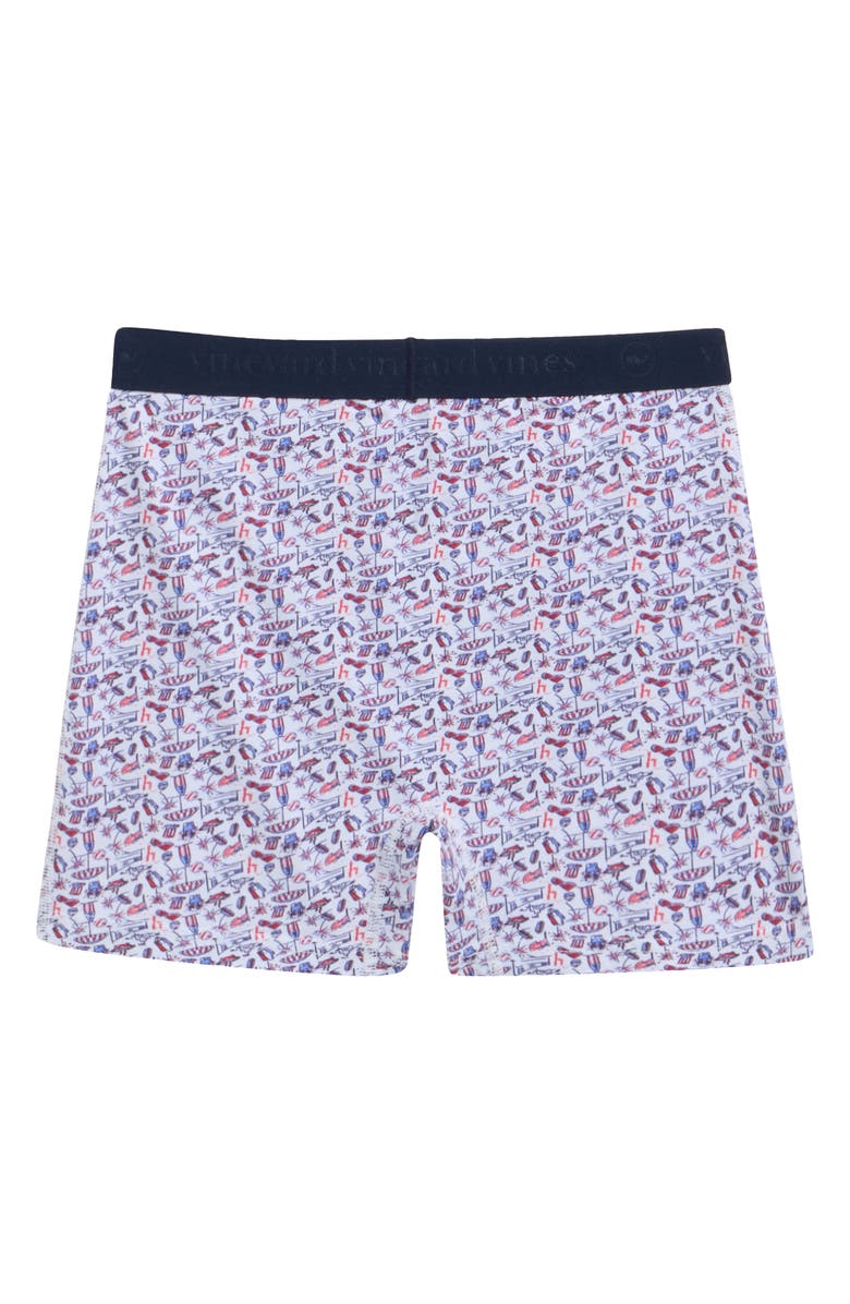 vineyard vines Kids' Stretch Cotton Boxer Briefs, Alternate, color, Beach Day - White