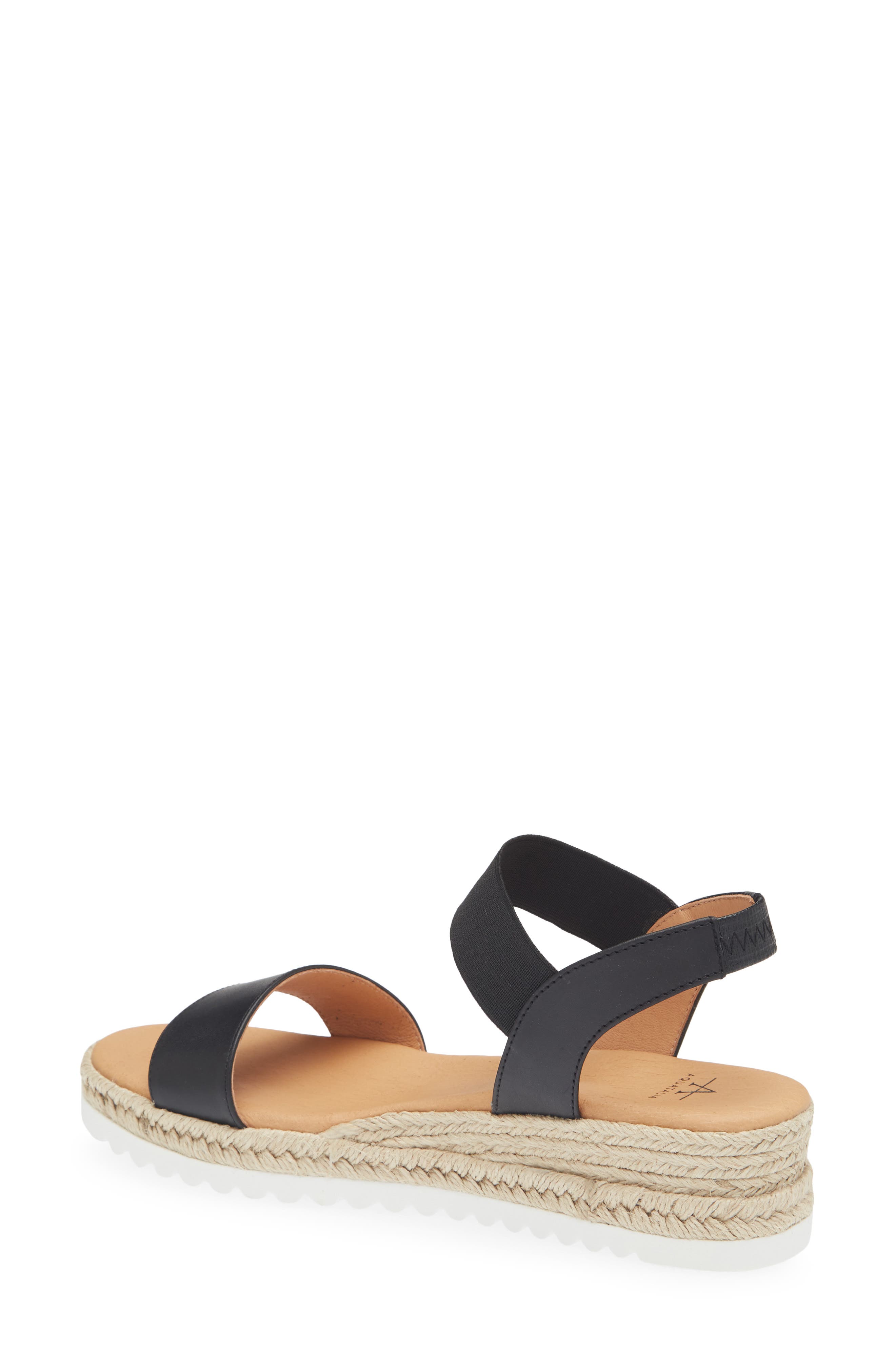 Aquatalia Avina Espadrille Wedge Sandal, Alternate, color, Black Leather