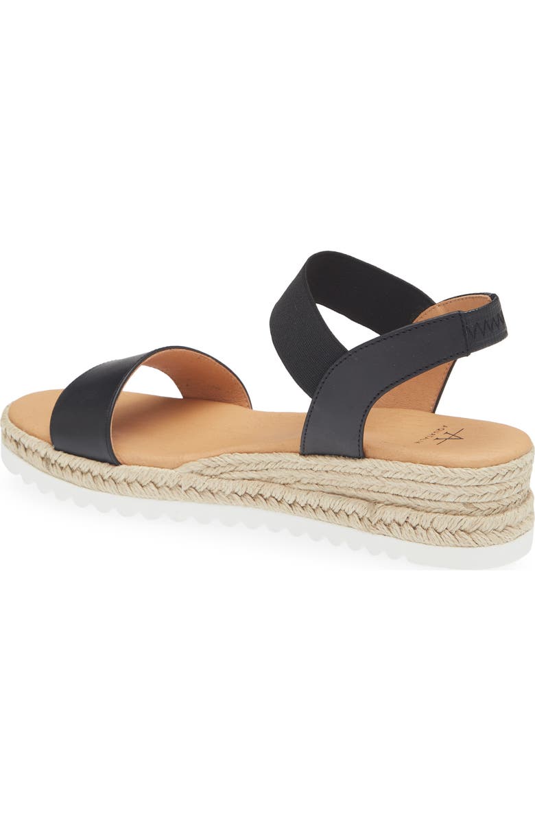 Aquatalia Avina Espadrille Wedge Sandal, Alternate, color, Black Leather