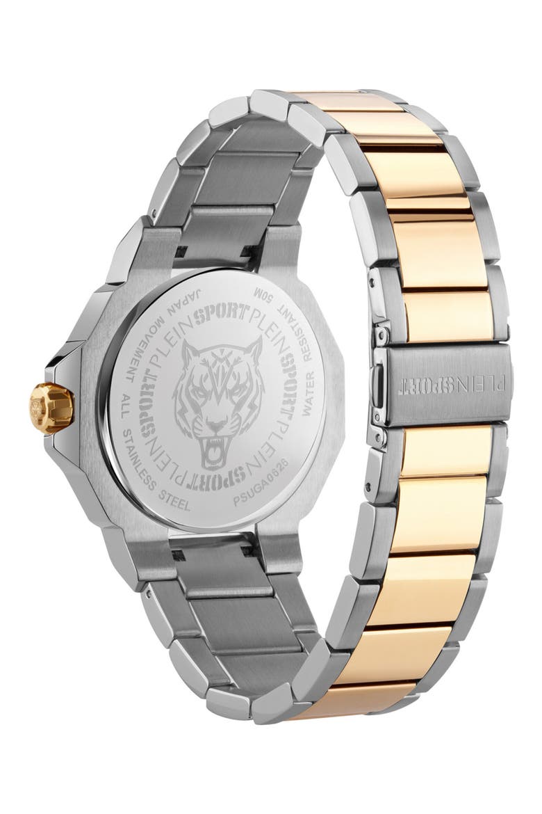 Titan Two Tone Three Hand Quartz Bracelet Watch, 44mm, Alternate, color, TWO TONE