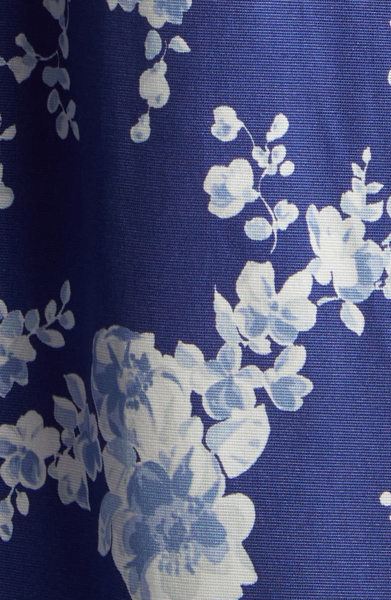 Carolina Herrera Floral Print Pleated Faille Midi Skirt, Alternate, color, Nautilus Multi