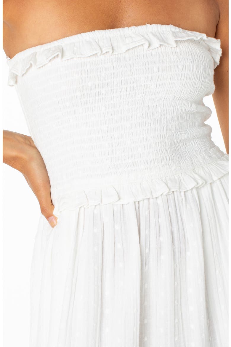 Avalon Strapless Midi Dress, Alternate, color, CLOUD DANCER