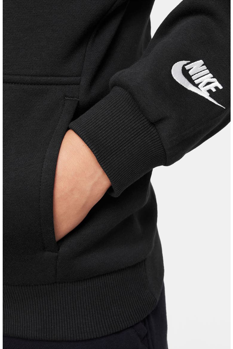 Kids' Sportswear Club Fleece Hoodie, Alternate, color, BLACK/ WHITE