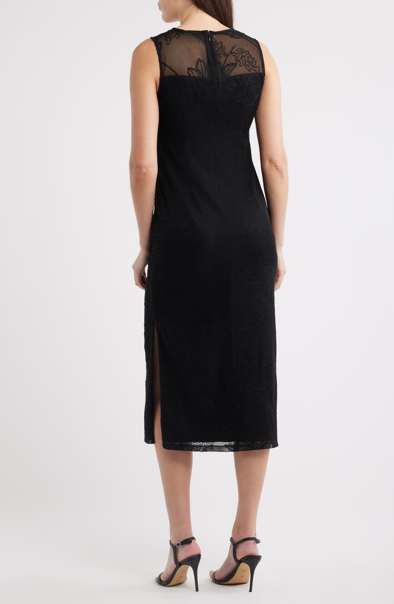 Anne Klein Embroidered Mesh Sleeveless Sheath Dress, Alternate, color,