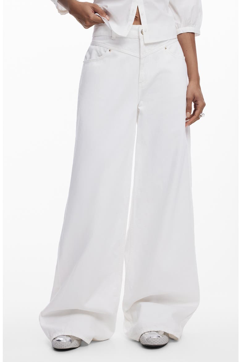 Wide Leg Flare Jeans, Main, color, WHITE